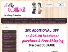 Tablet Screenshot of hellocourage.com